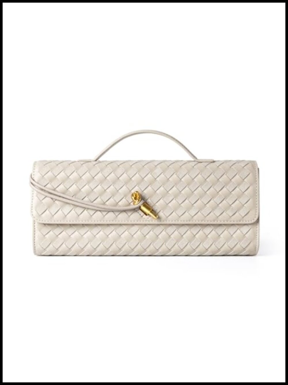 Woven Vegan Leather & Suede Evening Clutch Purse Crossbody Handbag